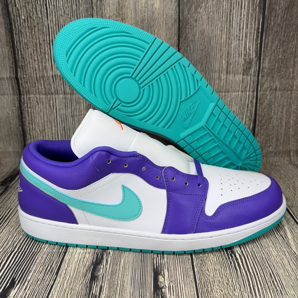 Nike Air Jordan 1 Low Psychic Purple/Hyper Jade/White Mens 18 HJ9013-550